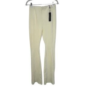 Maniere De Voir Cream‎ Ribbed Flare Pants - NEW